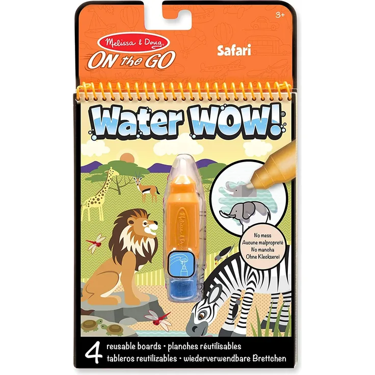 Melissa & Doug Water Wow Malblock - Malen mit Wasser - Safari (4 Seiten)