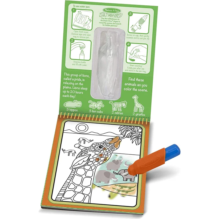 Melissa & Doug Water Wow Malblock - Malen mit Wasser - Safari (4 Seiten) – Bild 5