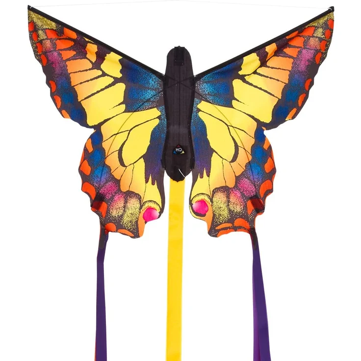 HQ Windspiration - Butterfly Kite Swallowtail "R" Kinderdrachen Einleiner, ab 5 Jahren, inkl. 10kp Polyesterschnur 25m auf Griff, 2-4 Beaufort 61 x 10.2 x 5.1 cm – Bild 1
