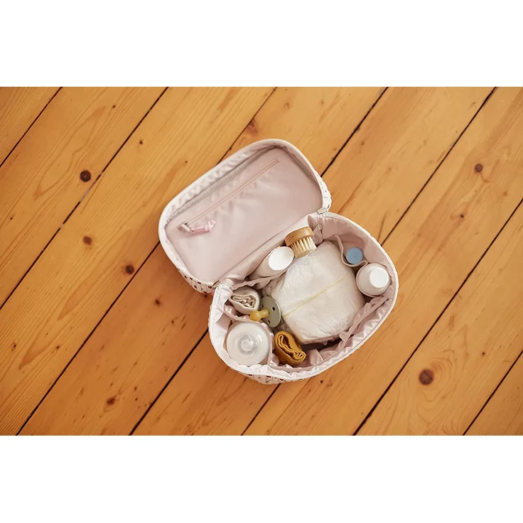 LÄSSIG Baby Wickeltisch Organizer Windel-Organizer to Go/Casual Nursery Caddy To Go Flowers white – Bild 7