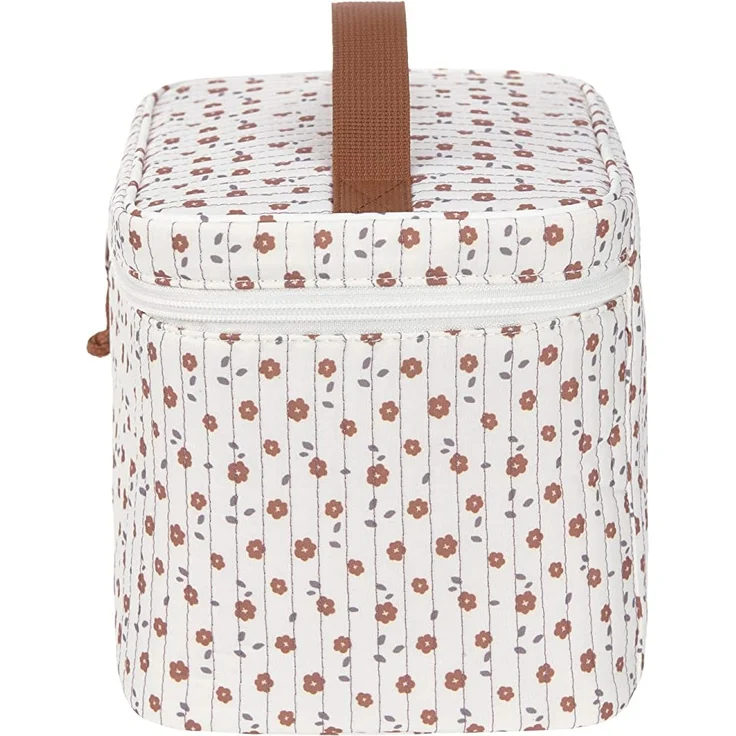 LÄSSIG Baby Wickeltisch Organizer Windel-Organizer to Go/Casual Nursery Caddy To Go Flowers white – Bild 5