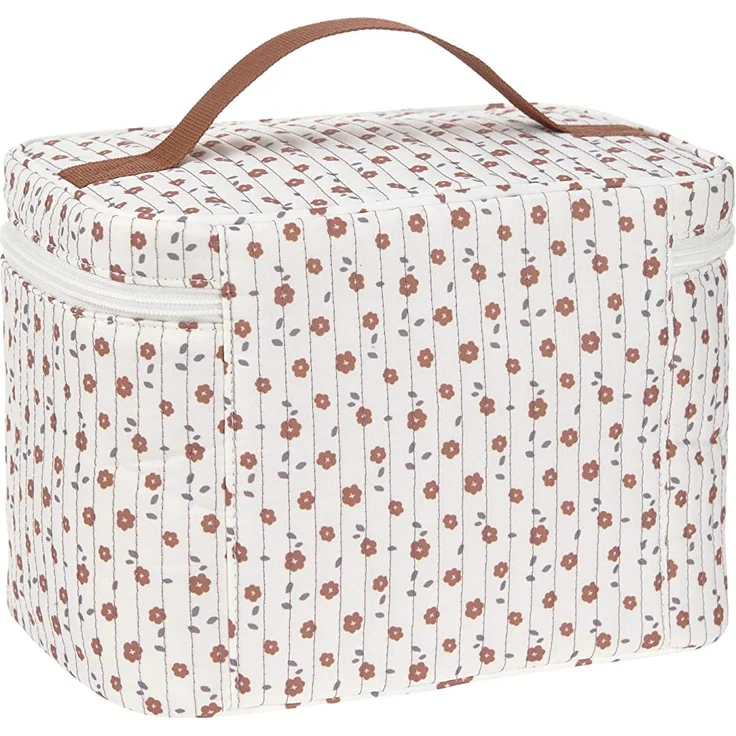 LÄSSIG Baby Wickeltisch Organizer Windel-Organizer to Go/Casual Nursery Caddy To Go Flowers white – Bild 4