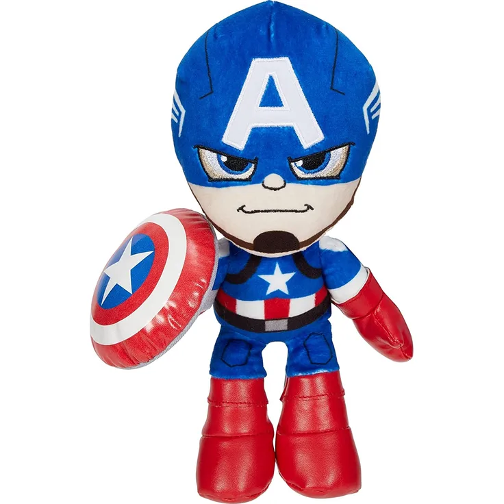Marvel GYT42 - Captain America Plüschfigur, 20 cm Superheldenfigur aus weichem, angenehmen Material, Geschenk zum Sammeln für Kinder und Fans ab 3 Jahren