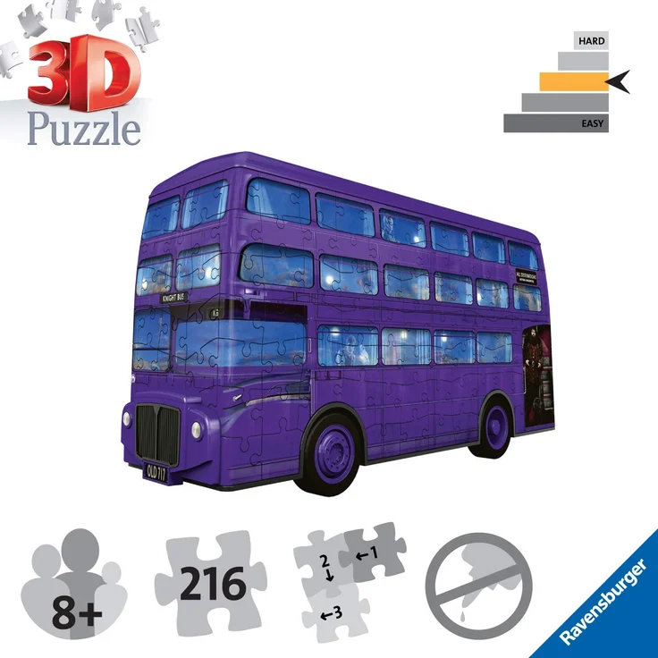 Ravensburger 3D Puzzle Harry Potter Knight Bus - 3D Puzzle für Kinder und Erwachsene mit 216 Teilen, Stiftehalter, Stiftebox, Harry Potter Fanartikel – Bild 3