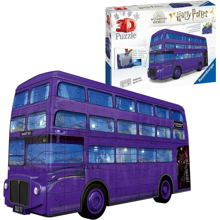 Ravensburger 3D Puzzle Harry Potter Knight Bus - 3D Puzzle für Kinder und Erwachsene mit 216 Teilen, Stiftehalter, Stiftebox, Harry Potter Fanartikel – Bild 1