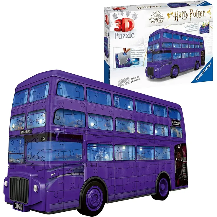 Ravensburger 3D Puzzle Harry Potter Knight Bus - 3D Puzzle für Kinder und Erwachsene mit 216 Teilen, Stiftehalter, Stiftebox, Harry Potter Fanartikel