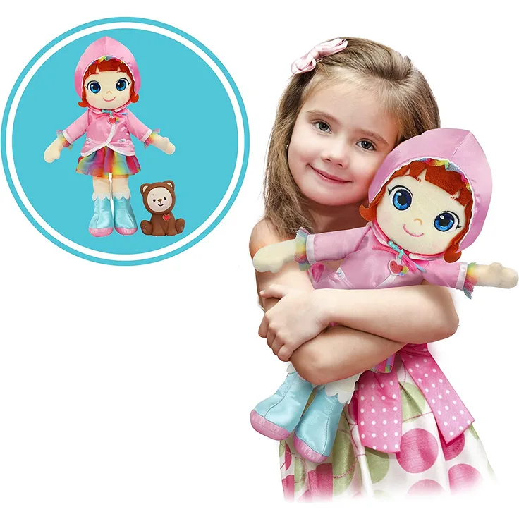 Rainbow Ruby – Lizenz Mini Univers – Meine erste Puppe – Ruby Puppe aus Stoff mit Figur Choco – Spielzeug