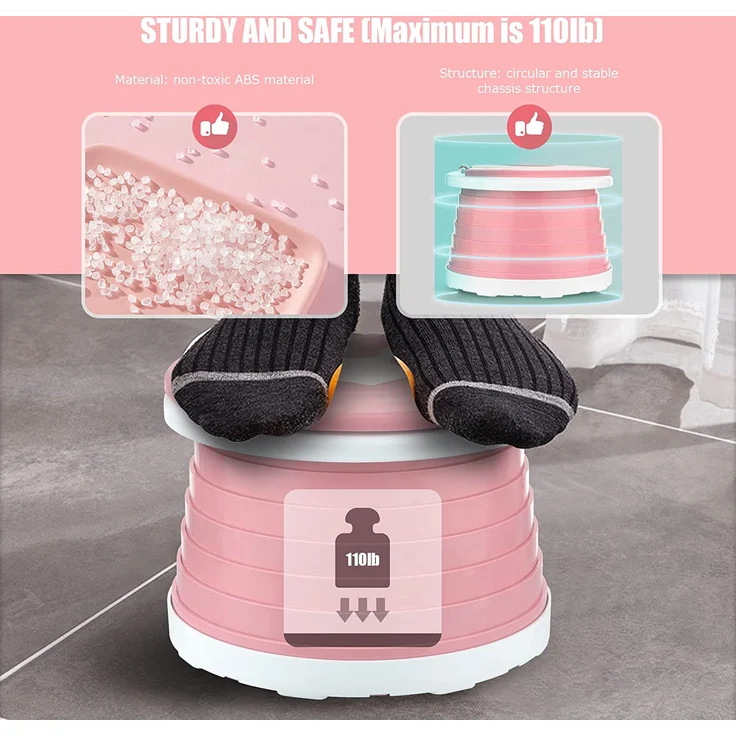 Töpfchen Für Kinder Baby Toilettensitz Ab 1 Jahr Reisetöpfchen Faltbar Für Unterwegs Baby Töpfchen Training Für Jungen Mädchen Windelfrei Töpfchen Auto Klapptöpfchen Kinder mit 15 Reisen Potty Liners – Bild 5