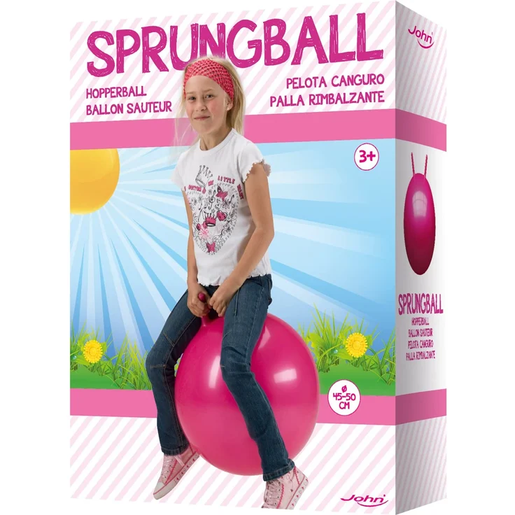 John 59008 - Sprungball Einfarbig (45-50 cm) - Hopperball, Hüpfball, Springball, Hopper Ball für Drinnen & Draußen - wiederaufblasbar, robust - Fitness für Kinder – Bild 4
