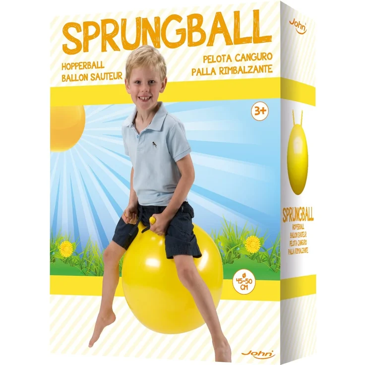 John 59008 - Sprungball Einfarbig (45-50 cm) - Hopperball, Hüpfball, Springball, Hopper Ball für Drinnen & Draußen - wiederaufblasbar, robust - Fitness für Kinder – Bild 3