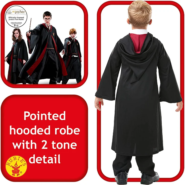 Rubie's Offizielles Harry Potter Gryffindor Deluxe Bademantel Kinder Kostüm – Bild 2
