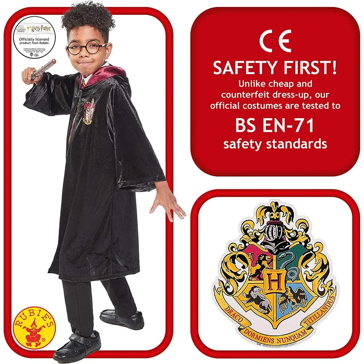 Rubie's Offizielles Harry Potter Gryffindor Deluxe Bademantel Kinder Kostüm – Bild 3