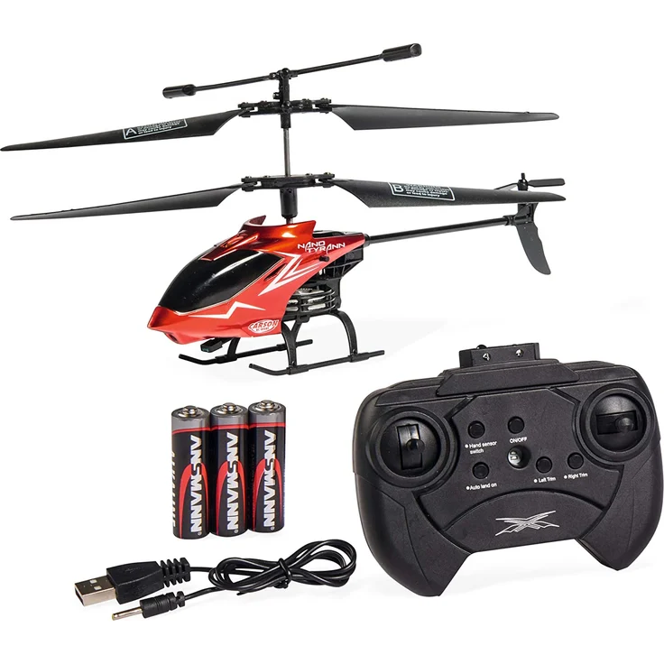 Carson Nano Tyrann IR 2Ch 100% RTF - Ferngesteuerter Helikopter - Robustes Flugmodell - RC Heli - Infrarot-Fernsteuerung - Flugbereit - 500507070 – Bild 1