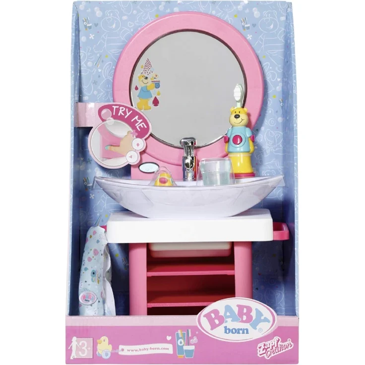 BABY born 'Bath Waschtisch' mit Licht-, Sound- und Wasserfunktion, inkl. Badezimmer-Accessoires, für Puppen mit einer Größe von 43 cm, ab 3 Jahren – Bild 9