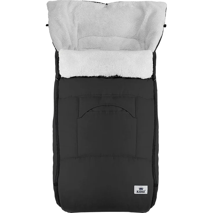 KIDIZ® Babyfußsack Baby Fußsack Winterfußsack Babyschale mit Reißverschluss Kuschelsack Babydecke Kinderwagen waschbar verschließbarer Kopfteil ,Tasche, passend für alle Kinderwagen Schwarz - Preisvergleich – Bild 2