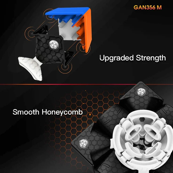 GAN 356 M, 3x3 Magnetischer Speedcube stickerlos 356 M Zauberwürfel (Lite-Version 2020) – Bild 3