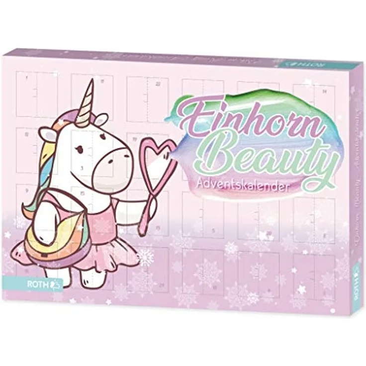 ROTH Adventskalender Einhorn Beauty, 24 Zauberhafte Schmuckstücke und Pflegeprodukte für Teens