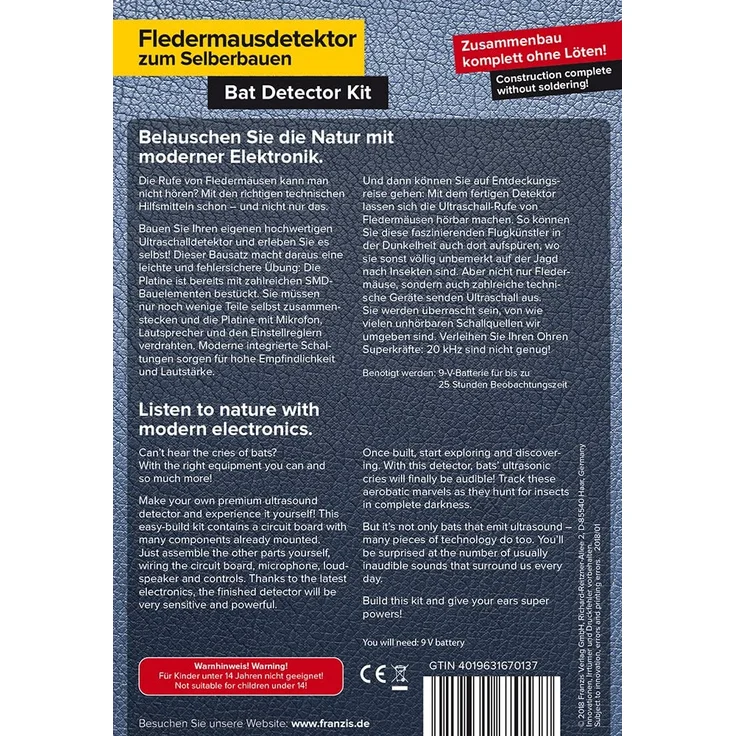 FRANZIS 67013 - Fledermausdetektor zum Selberstecken - ganz ohne Löten – Bild 2