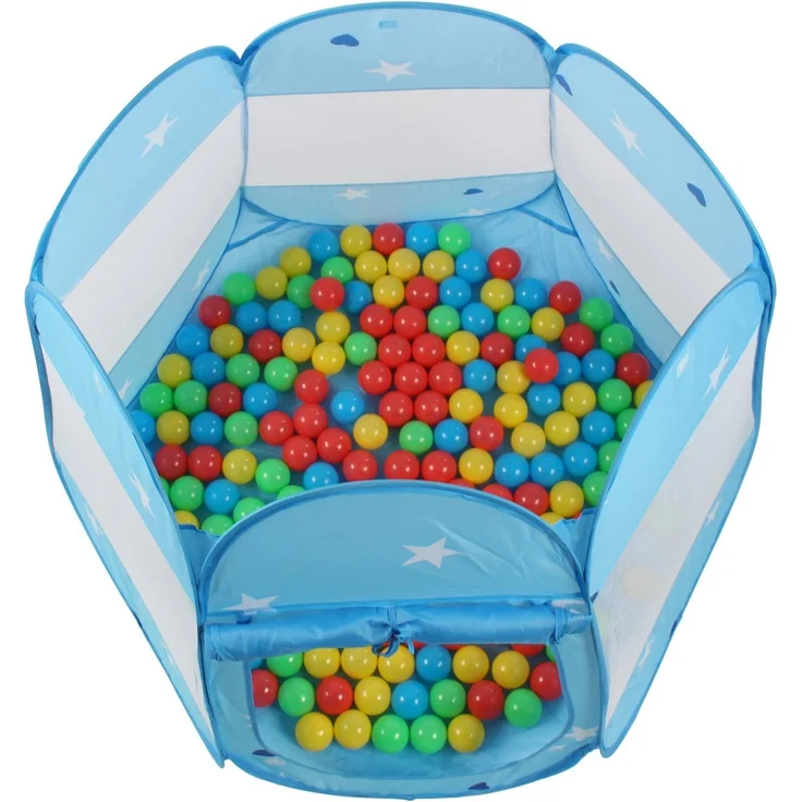 KIDUKU® Kinderspielzelt + 100 Bälle + Tasche Spielhaus Bällebad Schloss für drinnen und draußen (Blau) - Preisvergleich – Bild 5