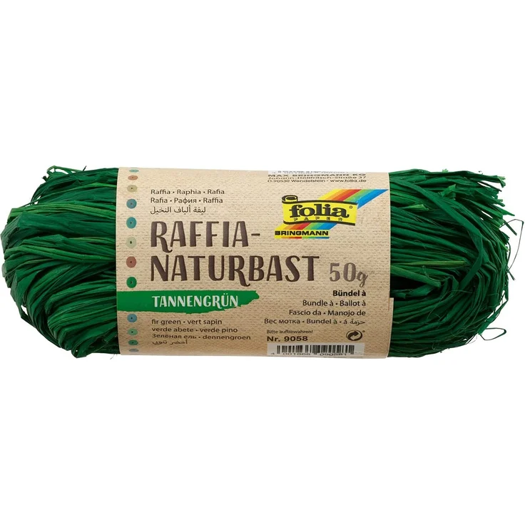 Bast Raffia matt tannengrün – Bild 1