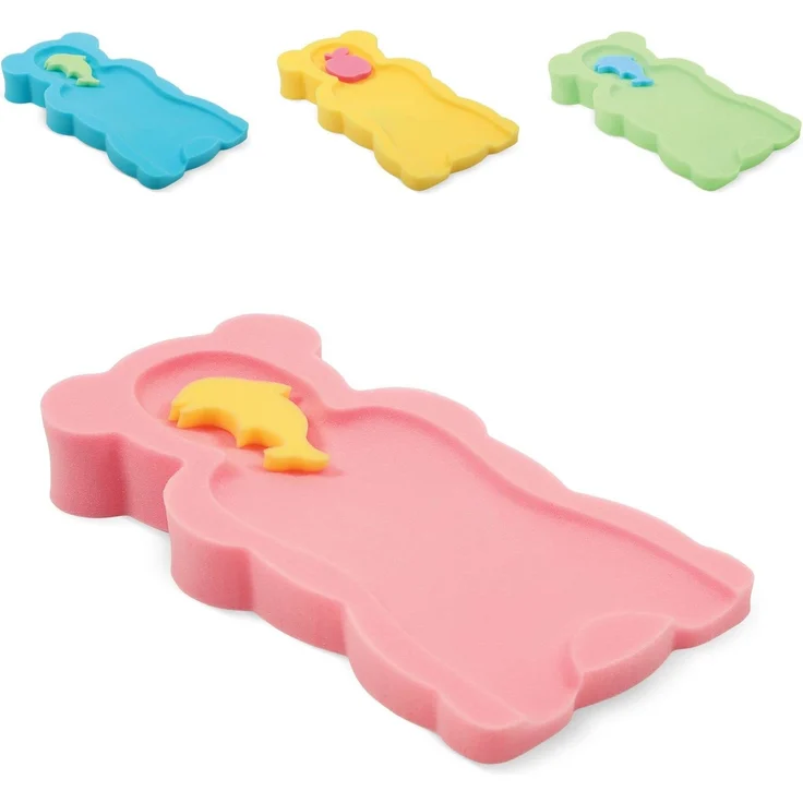 Lorelli Baby Badewanneneinlage Maxi, Schwamm, PU-Schaum, verschiedene Motive rosa – Bild 1