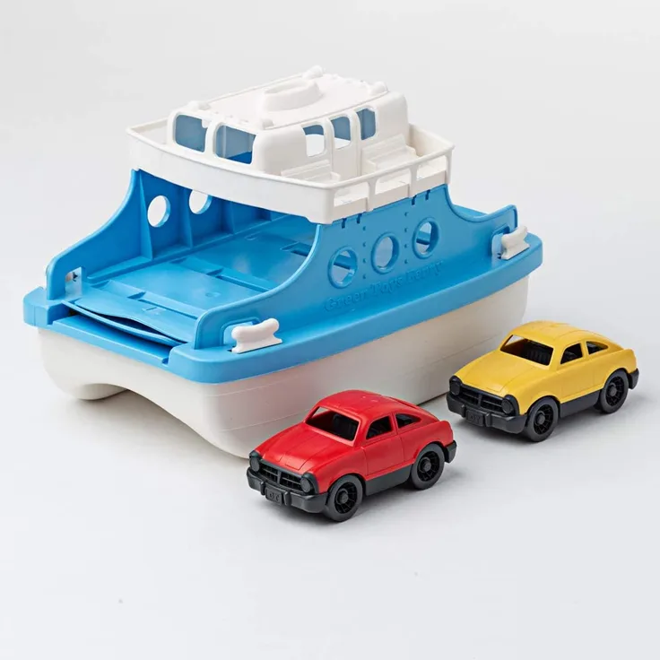 Green Toys 8601038 Cars Fährschiff mit 2 Mini-Autos, Badewannenspielzeug, Spielboot, nachhaltiges Badespielzeug für Kinder ab 3 Jahren - Preisvergleich