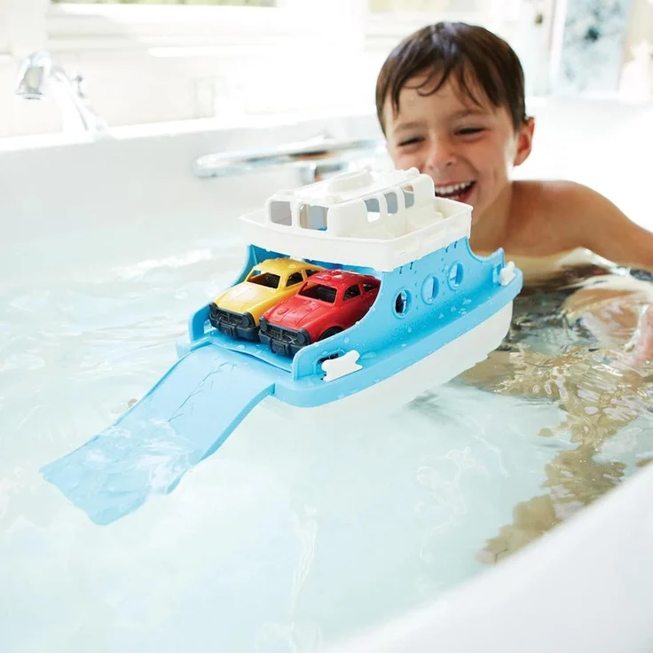 Green Toys 8601038 Cars Fährschiff mit 2 Mini-Autos, Badewannenspielzeug, Spielboot, nachhaltiges Badespielzeug für Kinder ab 3 Jahren - Preisvergleich – Bild 3