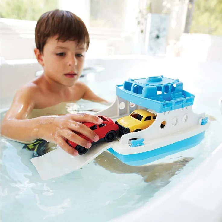Green Toys 8601038 Cars Fährschiff mit 2 Mini-Autos, Badewannenspielzeug, Spielboot, nachhaltiges Badespielzeug für Kinder ab 3 Jahren - Preisvergleich – Bild 4