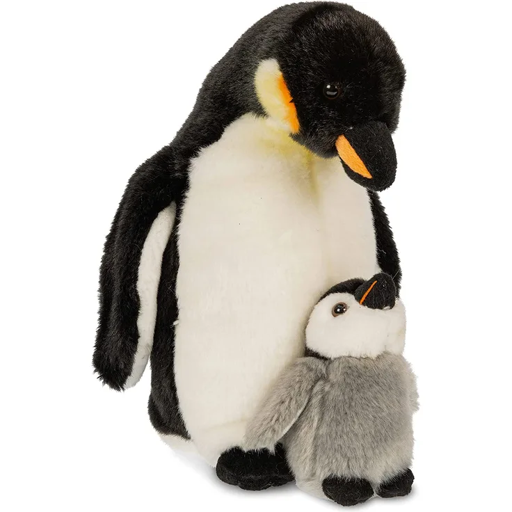 Uni-Toys - Kaiserpinguin mit Baby - 26 cm (Höhe) - Plüsch-Vogel, Pinguin - Plüschtier, Kuscheltier