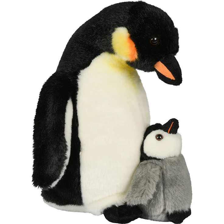 Uni-Toys - Kaiserpinguin mit Baby - 26 cm (Höhe) - Plüsch-Vogel, Pinguin - Plüschtier, Kuscheltier – Bild 2