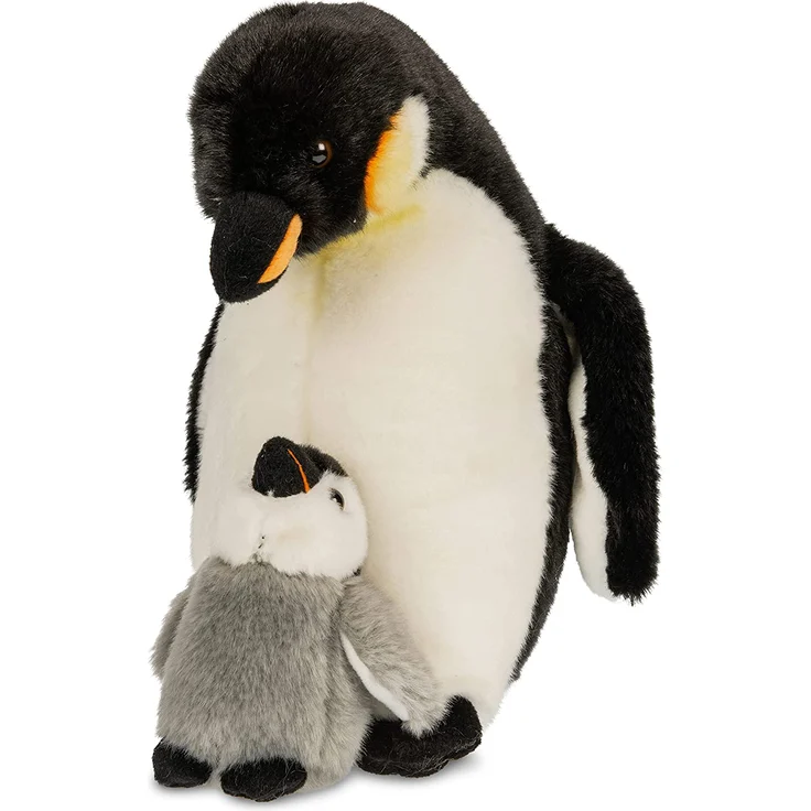Uni-Toys - Kaiserpinguin mit Baby - 26 cm (Höhe) - Plüsch-Vogel, Pinguin - Plüschtier, Kuscheltier – Bild 3