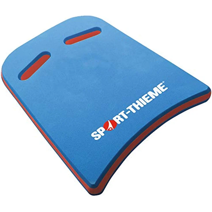 Sport-Thieme Schwimmbrett Kick mit Griffen | Kickboard, Schwimmhilfe, Schwimmtraining für Erwachsene u. Kinder | Extra starker 3-lagiger PE-Schaum | 45x32x4 cm | 100 g | Blau-Rot – Bild 1