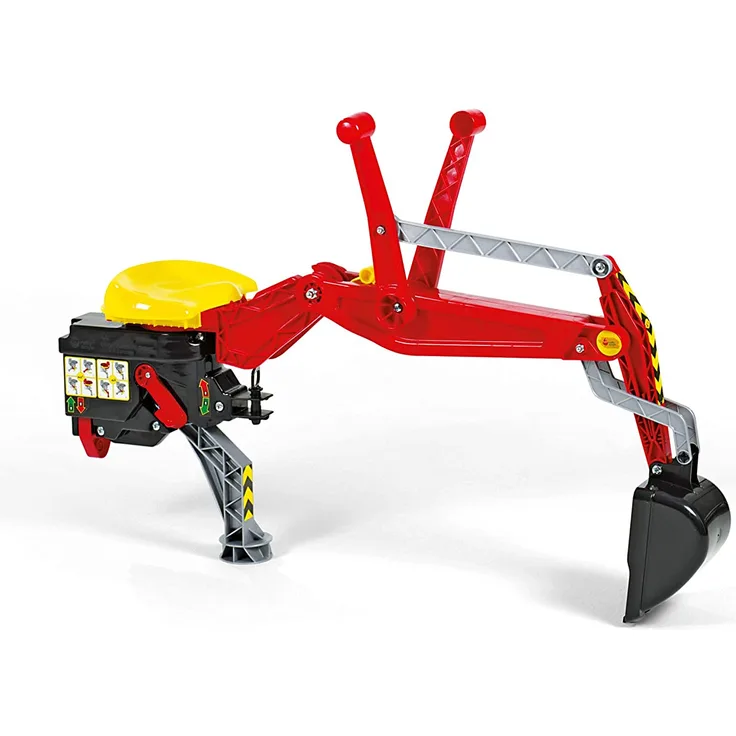 Rolly Toys 409327 - rollyBackhoe Heckbagger (Alter 2,5 - 10 Jahre, Aufsitzbagger, mit Stützfuß, für Heckkupplung)