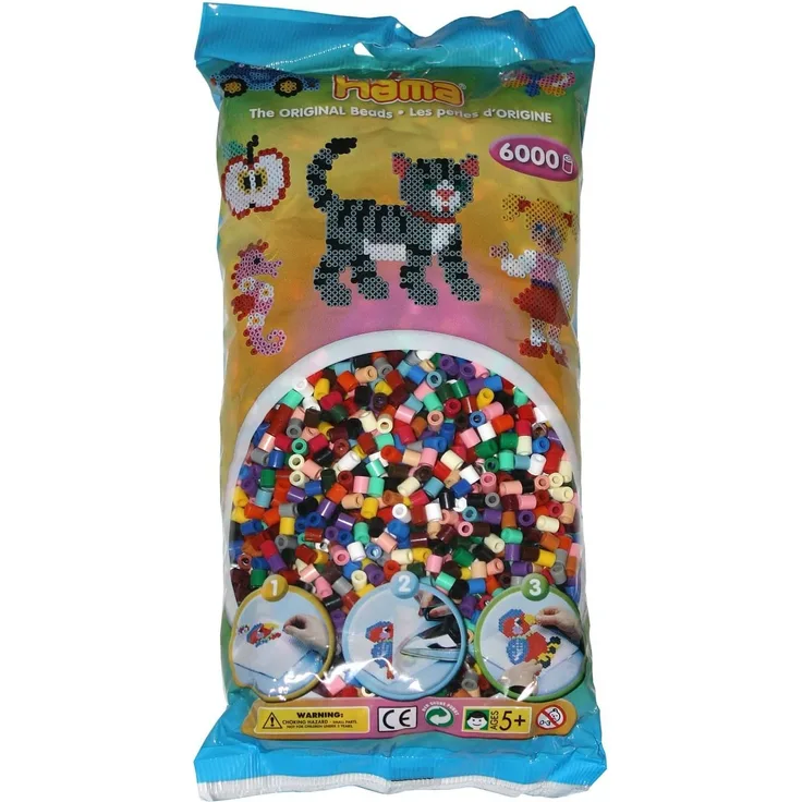 Hama 205-67 - Bügelperlen, ca. 6000 Stück, volltonmix