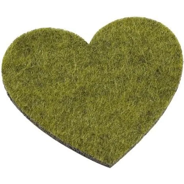 TRENDY Filz-Herz 5,5 x 6 cm, grn meliert, Btl. 4 St.