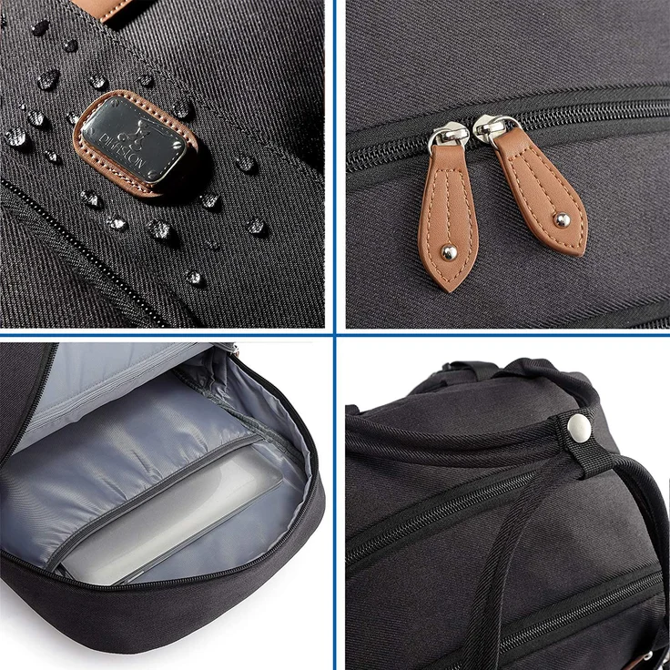 Wickeltasche Rucksack - Dikaslon Großer Wickelrucksack mit Multifunktions-Babytaschen und mobiler Wickelauflage - Schnullerhalter und Kinderwagengurte - für Mama und Papa (schwarz) – Bild 9