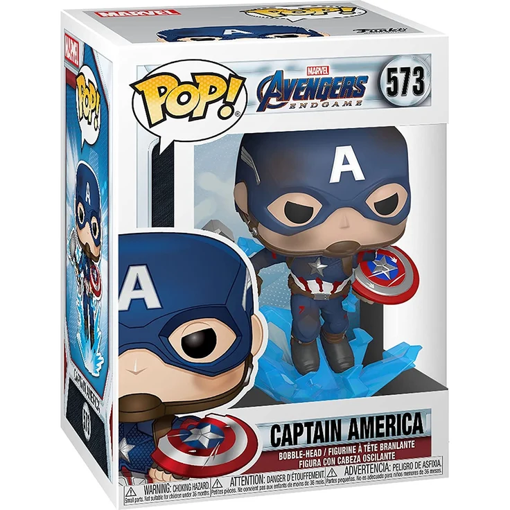 Funko 45137 POP Marvel: Endgame- Captain America w/BrokenShield & Mjolnir Capt A w/BrokenShield&Mjolnir Collectible Toy, Multicolour – Bild 2