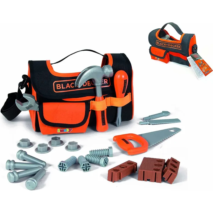 Smoby 7600360142 Black+Decker Werkzeugtasche, Colori Misti