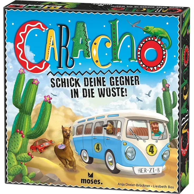 Caracho! | Mit Karacho durch die Wüste | Ein Würfel- und Deduktionsspiel | Lustiges Familienspiel mit 16 hochwertigen Würfeln
