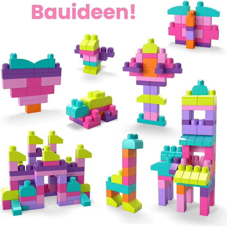 MEGA Bloks DCH62 - Bausteinebeutel, groß 80 Teile, pink, Spielzeug ab 1 Jahr – Bild 5