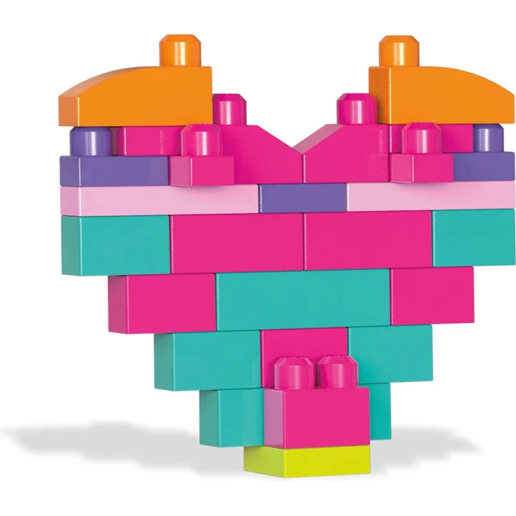MEGA Bloks DCH62 - Bausteinebeutel, groß 80 Teile, pink, Spielzeug ab 1 Jahr – Bild 2