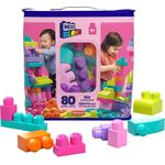 MEGA Bloks DCH62 - Bausteinebeutel, groß 80 Teile, pink, Spielzeug ab 1 Jahr