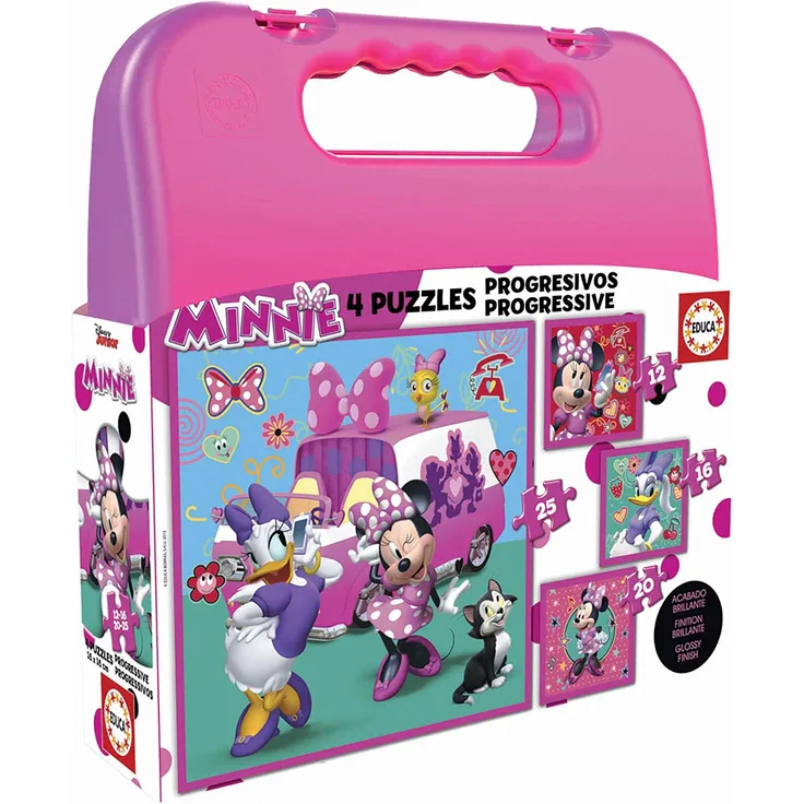 Educa 17638 Mickey Top Départ Case Puzzle Progressive Minnie Happy Helpers
