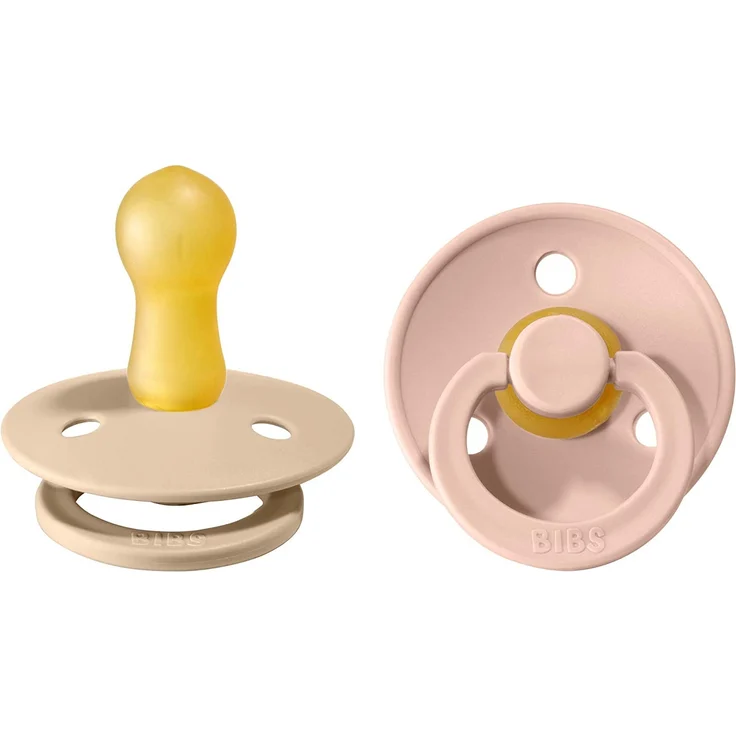 BIBS Colour Schnuller 2er Pack | BPA-frei | Kirschform Nippel | Naturkautschuk Blush & Vanilla 6-18 Monate – Bild 1