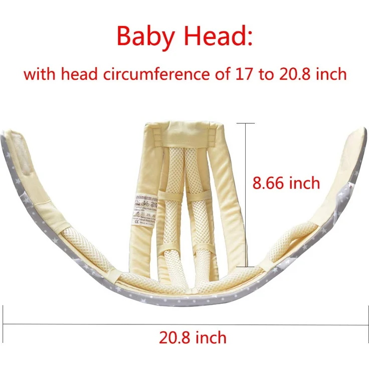 IULONEE Baby Helm Kleinkind Schutzhut Kleinkind Kopfschutz Baumwolle Hut Kleinkind Verstellbarer Schutzhelm (Schneegrau) – Bild 6