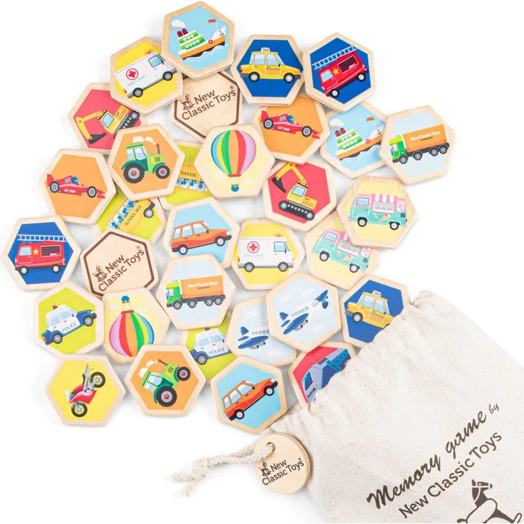 Memory-Spiel Voertuigen Junior 5,2 Holz 33 Stück