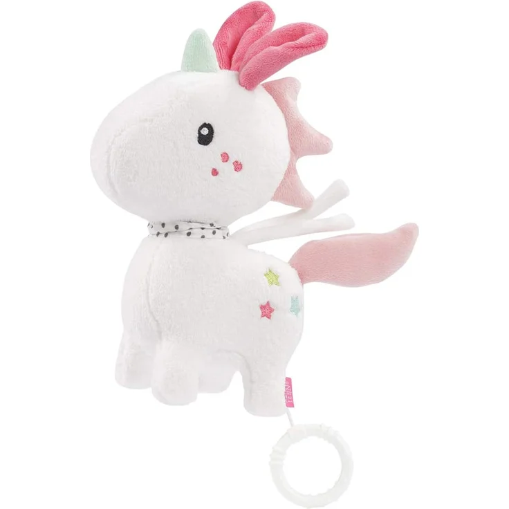 Fehn 057072 Spieluhr Einhorn Aiko – Kuschelige Spieluhr mit herausnehmbarem Spielwerk – Mit Befestigung – Für Babys ab 0 Monaten – Größe: 20 cm - Preisvergleich – Bild 1