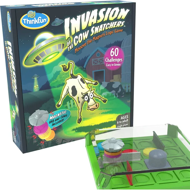 Thinkfun 44001021 Invasion of The Cow Snatcher-Mooove The Magnets Logic Game