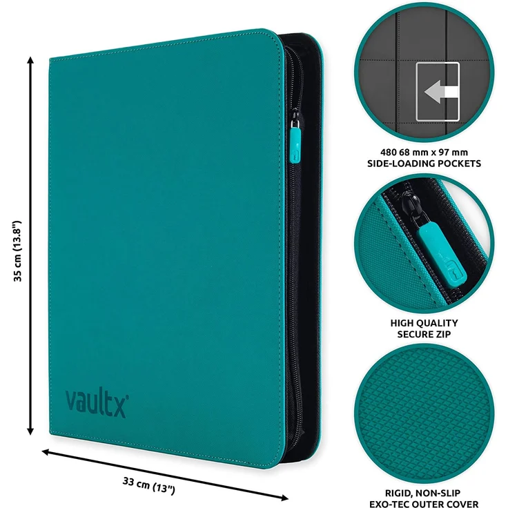 Vault X Premium eXo-Tec Zip Heftmappe - 12 Fächer Sammelkarten Trading Cards Mappe - 480 Fächer mit Seitenöffnung für Spielkarten zum sammeln und tauschen – Bild 2