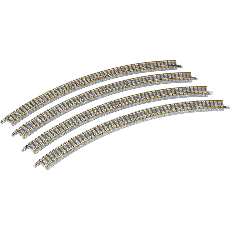 TomyTEC 018520 - 4 Gleise, gebogen in Schotterbettung, Fahrzeuge, 45 Grad, 317 mm